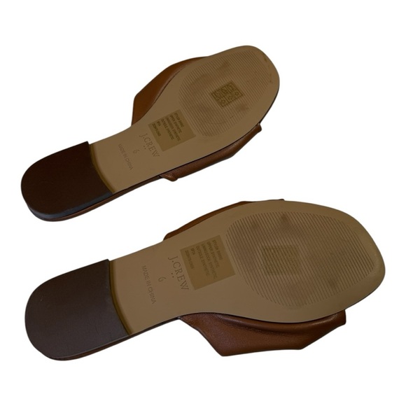 J. Crew Twisted Puff Slip On Slide Sandal in Brown Criss Cross Euro Summer NEW - Picture 6 of 10